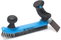 Двуручная щетка по металлу в пластиковом корпусе с прорезиненными эргономическими рукоятками Forsage проволока из высокоуглеродистой стали, 5x32 ряда F-340126129