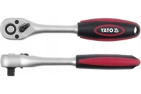 Трещотка YATO пластмассовая ручка, прямая, 72 зубца, 1/4", 145 мм YT-0322