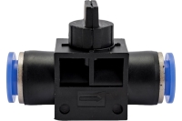 Прямой фитинг цанговый с краном 12 мм - 12 мм Pegas pneumatic 6007