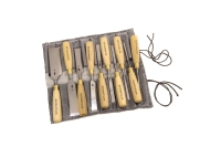 Набор стамесок 6,8,10,12,16,20,26,32,40,50 мм, прямая РК, 10 штук в сумке-скрутке Петроградъ М00012817