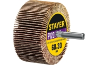Круг шлифовальный лепестковый на шпильке (60x30 мм; P120) STAYER 36608-120 Круг шлифовальный лепестковый на шпильке (60x30 мм; P120) STAYER 36608-120