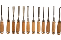 Набор фигурных стамесок STAYER PROFI с деревянной ручкой, 12шт 1835-H12_z01