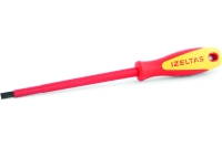 Диэлектрическая отвёртка IZELTAS 1000V прямой шлиц SL5.5x1мм 5.5x125мм, длина 220мм 4140175512