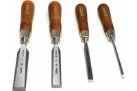 Набор из 4 плоских стамесок с ручкой NAREX WOOD LINE PLUS 6, 12, 20, 26 мм 863201