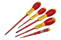 Набор отверток электрика с зауженным стержнем 3.5х75, 5.5х150; Ph1х100, Ph2х125; эл.пробник 250В Eu, 5шт Stanley Fatmax XTHT0-62692