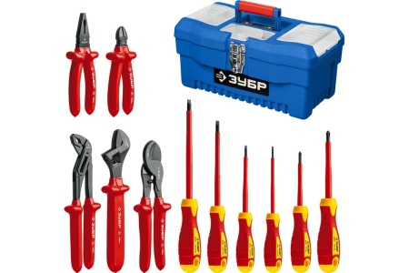 Набор диэлектрического губцевого инструмента Зубр Профессионал 12 предметов 2214-H12_z01