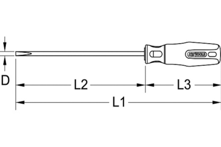 Шлицевая отвертка KS Tools VDE 2,5x75 мм ERGOTORQUE 117.0502