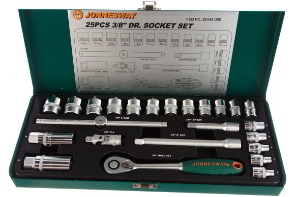 Набор торцевых головок 3/8"DR 6-22 мм Jonnesway S04H3125S