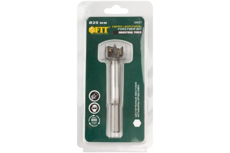 Сверло Форстнера с карбидными вставками (20 мм, шестигранный хвостовик) FIT 36537