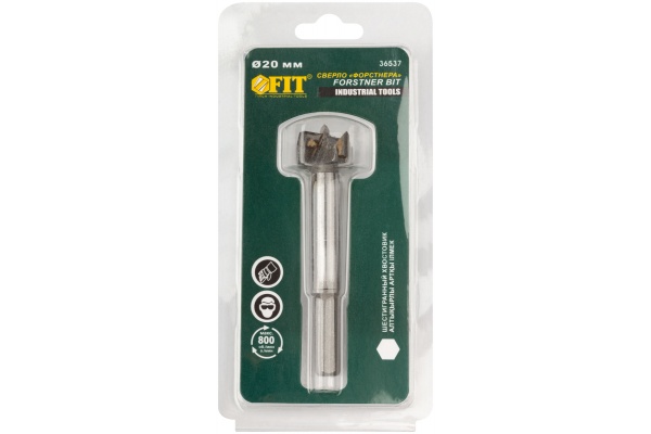 Сверло Форстнера с карбидными вставками (20 мм, шестигранный хвостовик) FIT 36537 Сверло Форстнера с карбидными вставками (20 мм, шестигранный хвостовик) FIT 36537
