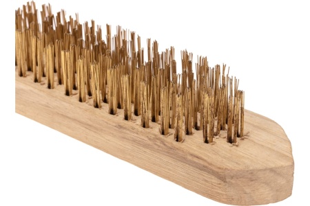 Щетка по металлу KRANZ с деревянной ручкой, 6 рядов, 280 мм KR-91-1243