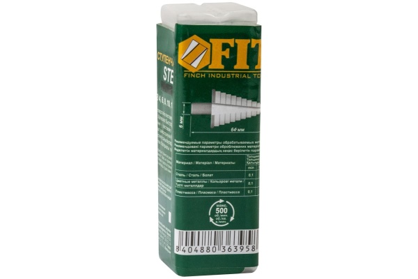Сверло ступенчатое (4-20 мм; 9 ступеней; HSS) по металлу FIT IT 36395