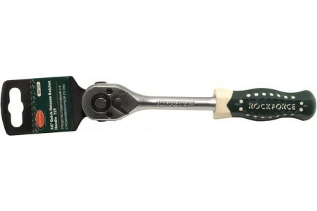 Реверсивная трещотка с резиновой ручкой ROCKFORCE 3/8" L-210мм, 72зуб. RF-80723