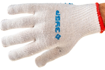 Перчатки хлопчатобумажные с защитой от скольжения (размер S-M) "Эксперт-протектор" Зубр 11452-S