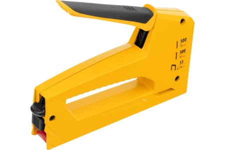 Мебельный степлер Denzel алюминиевый корпус, тип 53, 6-14 мм, тип 300, 15 мм, тип 500, 15 мм 40214