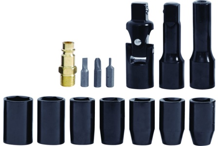 Угловой пневматический гайковерт INTERTOOL + набор головок PT-1110