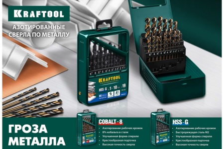 Сверло по металлу COBALT HSS-Co 8% сталь М42 (4х75 мм) Kraftool 29656-4 Сверло по металлу COBALT HSS-Co 8% сталь М42 (4х75 мм) Kraftool 29656-4
