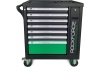 Инструментальная тележка ROCKFORCE 7 секций, с дополнительной боковой секцией, зеленая RF-55299
