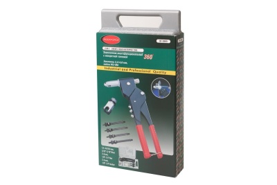 Механический заклепочник 2 в 1 с поворотной головой 360 ROCKFORCE Profi L-285мм RF-S905