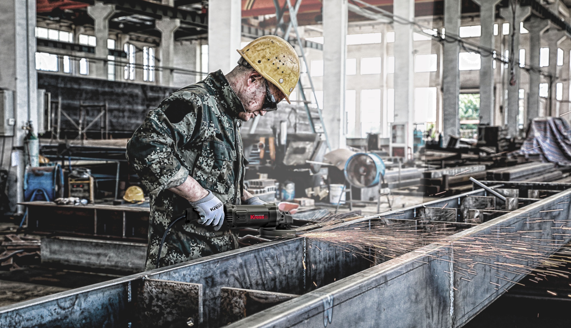 Углошлифовальная машина KRESS KU720, 1400Вт, 150мм, коробка