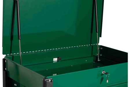 Инструментальная тележка Sata 890x535x1013 4 лотка 1 полка, откидывающаяся крышка 95119