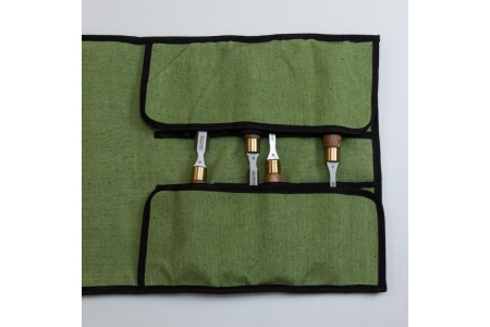 Набор стамесок Петроградъ серия Волга, 4 штуки, 8, 10, 16, 20, в сумке-скрутке М00021116