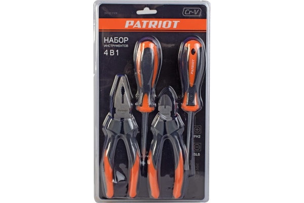 Набор инструментов PATRIOT 4 в 1 SPS-4: отвертки SL6х100, PH2х100, Patriot (1165) 350003306