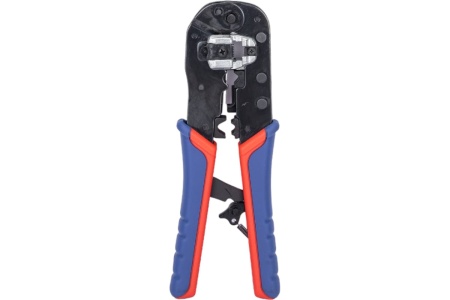 Пресс-клещи для штекеров RJ 45 Knipex 3-в-1, кол-во гнёзд: 1, 8-пин 8P8C, резка и зачистка кабеля, 190 мм KN-975113