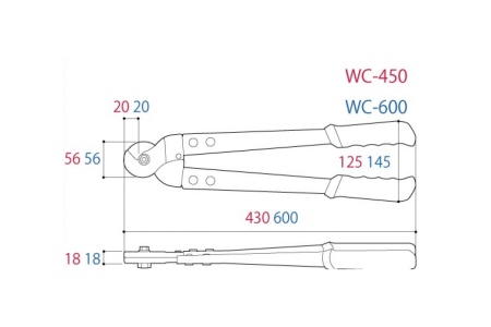 Кусачки для троса TSUNODA WC-600 Кусачки для троса TSUNODA WC-600