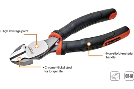 Диагональные кусачки TACTIX усиленные ERGO 190 мм 200008