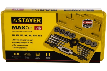 Набор метчиков и плашек STAYER MASTER 16 предметов 28010-H16_z01