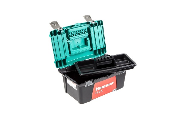 Ящик для инструментов HAMMER Flex 235-018 16 с морозостойким замком, органайзер 400х250х180 538351