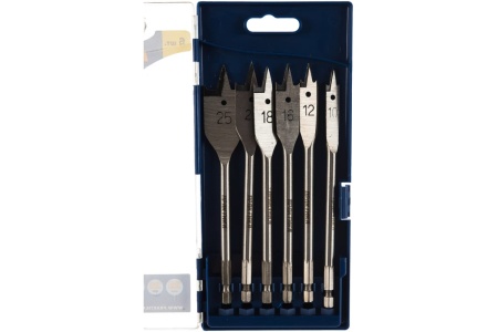 Набор сверл перовых Профи (6 шт) ПРАКТИКА 640-377