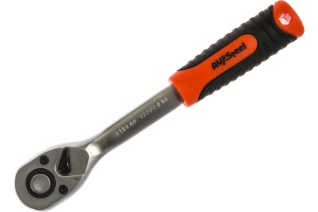 Трещотка 1/2 дюйма 72 зуба 255мм с двухкомпонентной изогнутой ручкой AV Steel  AV-528623