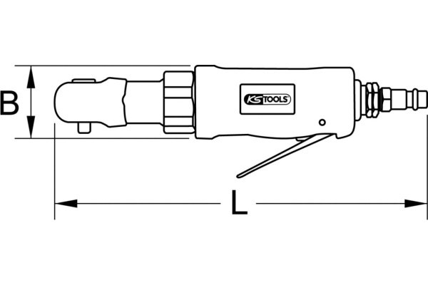 Пневматический переключающийся мини-ключ с трещоткой KS Tools SlimPOWER 1/4 515.5505