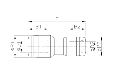 Фитинг прямой переходной пластиковый 8 мм на 4 мм CDC Pneumatics PG 0804N