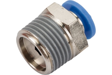 Фитинг цанговый прямой с наружной резьбой 3/8M для трубки диаметром 6 мм SHPI PC 06-R03