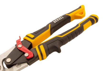 Ножницы по металлу Denzel 270мм, прямой и левый рез, сталь-СrMo, трехкомп.рук-ки 78372