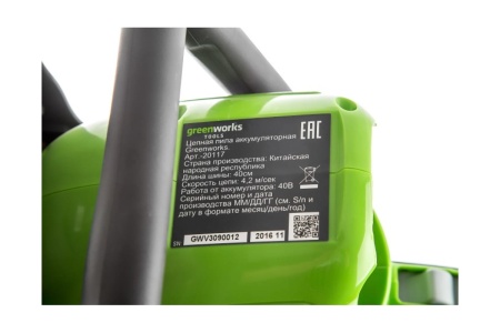 Цепная аккумуляторная пила GreenWorks G40CS30K6 20117UF