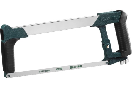 Ножовка "INDUSTRIE" по металлу, натяжная, обрезиненная ручка Kraftool 300мм 15801_z01