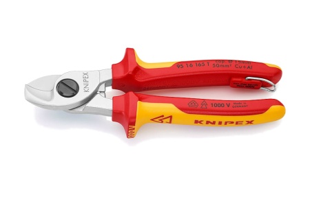 Ножницы для резки кабелей со страховочным креплением 165 мм KNIPEX KN-9516165TBK
