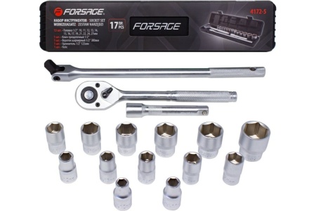 Набор инструментов Forsage 17пр, 1/2, 6гр, 10-27мм F-4172-5 51104