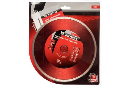 Диск алмазный отрезной сплошной по керамограниту Professional (180x22.2 мм; 2.3х6 мм; влажная резка) MATRIX 73187