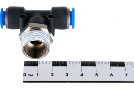 Фитинг Т-образный с наружной резьбой (10 мм; 1/2") для пластиковых трубок ROCKFORCE RF-SPB10-04