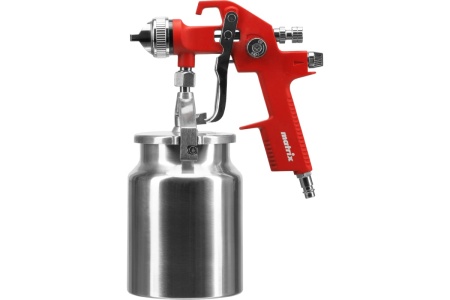 Пневматический краскораспылитель с нижним бачком MATRIX HVLP, V 1 л, сопло диаметром 1.4 мм 57319
