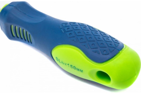 Отвертка СИБРТЕХ SL6.0x150 мм, CrV, 2-х компонентная рукоятка 11873