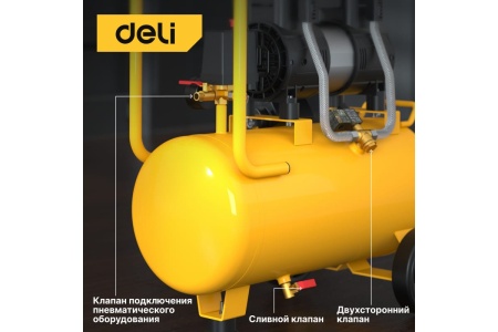 Воздушный безмасляный компрессор DELI DL-WKY25-E1 1200вт 102985