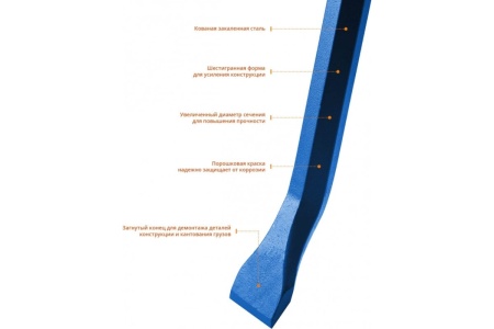 Монтажный лом Зубр ТИТАН 1500 мм 25 мм шестигранный 21805-150_z01