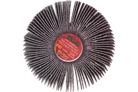 Круг шлифовальный лепестковый с оправкой на шпильке (80х30х6 мм; P60) MESSER 11-80-060