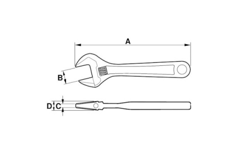 Разводной ключ с регулировкой зева с торца BAHCO 9573C